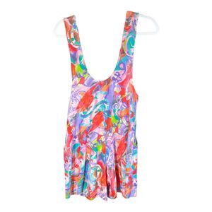 Eber San Francisco Vintage 80s Women Romper Bright Multicolor Punky Brewster Kid